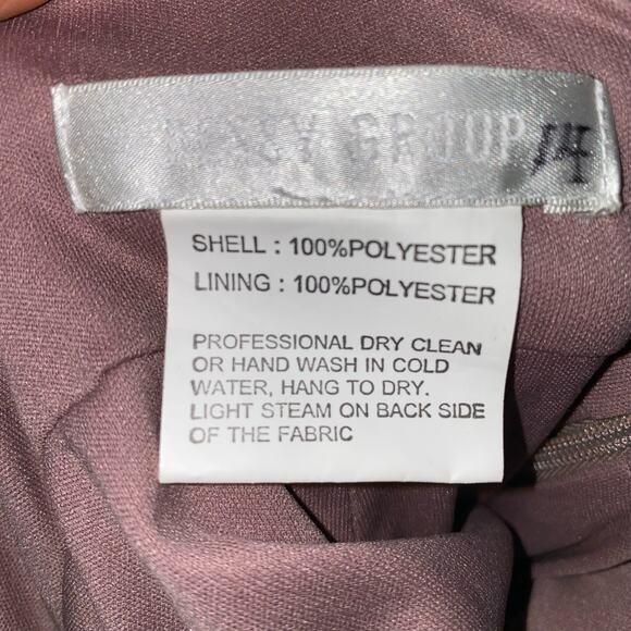 Dessy Group Bateau Neck Open Cowl Back Trumpet Gown in French Truffle Size 6R - Picture 12 of 14